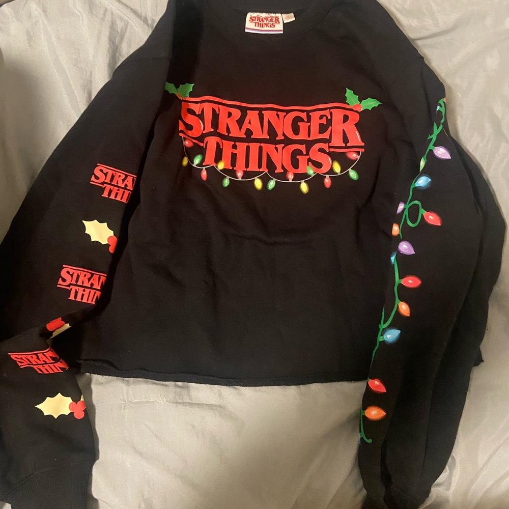Stranger Things Long Sleeve Christmas Crop Top